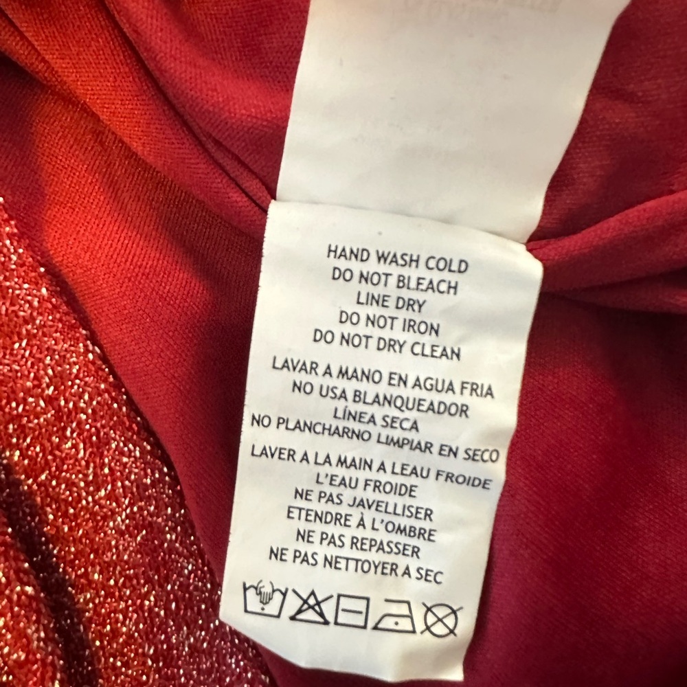 Metallic Deep Red Ruched Dress - Picture 4 of 4